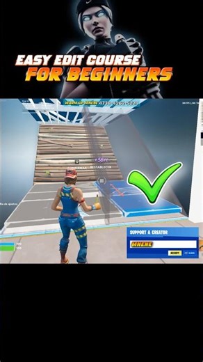 EASY ESIT COURSE MAP FOR BEGINNERS✅🚸 #fortnitepractice #fortnitemap #editcourse