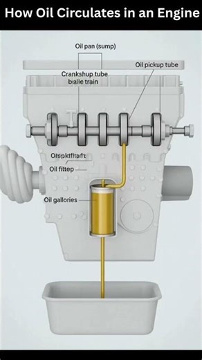 Oil Lubrication System Revealed Inside Engine #automotive #mechanic #shorts