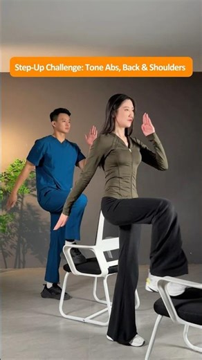 Easy Home Step Up Routine 4 Moves with 100 Reps each to Tone Shoulders, Back, and Abs All in One!