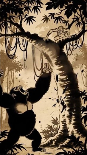 Ancient Miocene Ape’s Fury | Prehistoric Hominid History Encounters: Tree-Shaking Attack