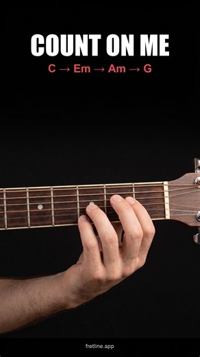 Bruno Mars - Count on Me chords on guitar: C → Em → Am → G