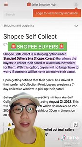 Shopee express courier introduces self collect option. #shopeeph #shopeeupdatesph