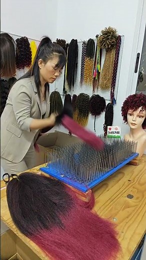 African synthetic wig making, pre-processing: color mixing. Wig making skills. Handmade. #wigs