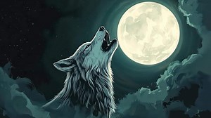 Download Wolf howling at the moon for free