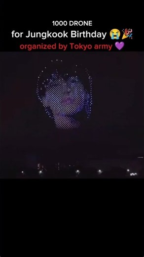 Jungkook birthday 💜|Japan drone show celebration 🎉. #jk #shorts #drone #tokyo #yt #bts