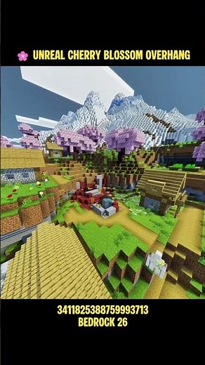 Unreal Cherry Blossom Overhang Seed For Minecraft Bedrock 26 😳 #minecraft