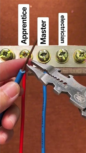 Apprentice vs. Master vs. Level 8 Electrician: Wire Connection Comparison #shorts