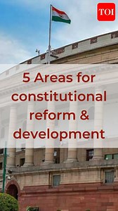 5 areas for constitutional reform & development The best of constitutions can be undone if not implemented well. The same holds true for the Constitution of India. Certain institutions and processes established by the Constitution have either not worked as well as expected or have been prone to political manoeuvring. Critical areas that merit public attention are: https://timesofindia.indiatimes.com/india/5-areas-for-constitutional-reform-development/articleshow/93540302.cms #IndiaAt75 #Independ