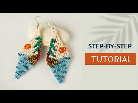 Seed bead earrings. Step-by-step tutorial for beginners