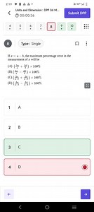 If  x = a - b , the maximum percentage error in the measurement... | Filo