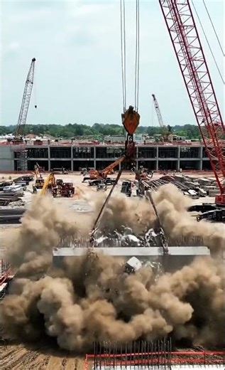 Crane Drops Concrete Aftermath! #Breaking