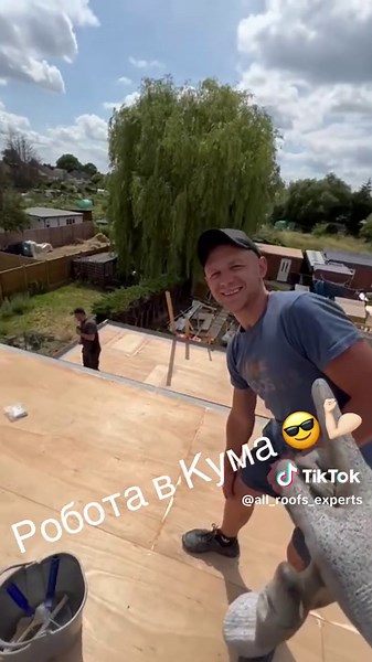 Flat Roof Construction Process in a Residential Area