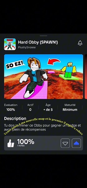 venez jouez à ma nouvelle map et le premier il gagne 2 robux #pov #roblox