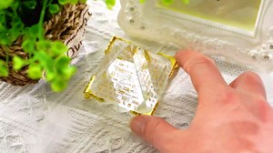 Crystal Pyramid with Egyptian Gold Character Crystal Pyramid Statue with Gold Stand Glass Paperweight Ornament Spiritual Decor for Meditation