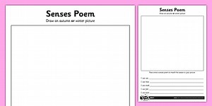 Seasonal Sensory Poem Worksheet