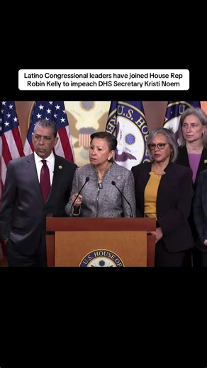 Congressional Hispanic Caucus Chair Adriano Espaillat and former Caucus Chair Nydia Velázquez have joined Illinois House Representative Robin Kelly in her impeachment of Homeland Security Secretary Kristi Noem. Adriano Espaillat has been a member of the United States House of Representatives since 2017. He holds a Bachelor of Science from Queens College. Nydia Velázquez has been a member of the US House of Representatives since 1993. She is the first Puerto Rican woman to serve in US Congress. R