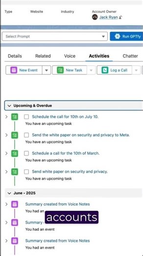 See how GPTfy can creates task from your Voice Notes in Salesforce