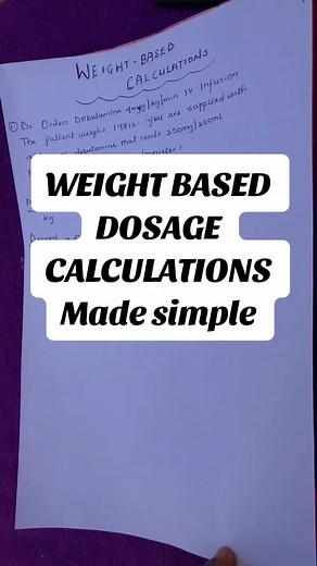 Weight Based Dosage Calculations Made Simple