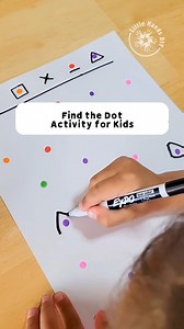 Find the Dot Activity for Kids This activity will help improve your little one focus and concentration as well as learning colors and shapes. Ages 3 and up. #activitiesforkids #homeschool #brainboosting #smartkids | Little Hands DIY