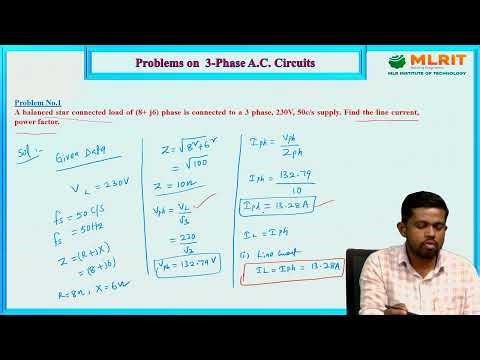 LEC 32|Basic Electrical Engineering| Problems on 3- Phase A.C Circuits -2 by Mr. A.Yadagiri