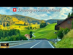 Sunset Drive in Switzerland 🇨🇭 | Rural Drive around Zürich and Zug | Relaxing and Calming Music | 4K