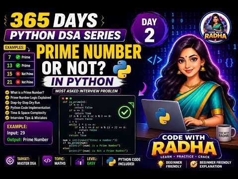 Prime Number in Python | Check Prime Number Program | Python DSA Day 2 🚀