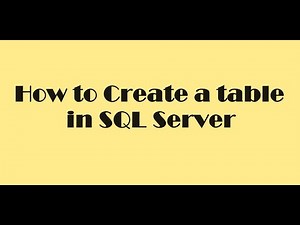 How to create a table in SQL server