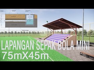 Gambar Lapangan Sepak Bola ukuran 75mx 45m & Tribun - Mini Soccer