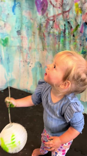 No edit Long video Capturing magic Learning through play #messy #messyplay #painting #toddlersoftiktok #sensoryplay