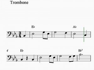 Trombone Notes For Beginners | Amazing Grace - Easy sheet music