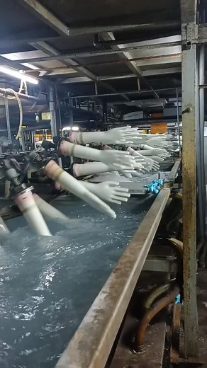 Glove Manufacturing Process in an Industrial Factory