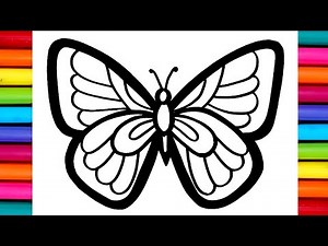 Monarch Butterfly Drawing Easy for Colouring | How to Draw Butterfly 🦋🦋