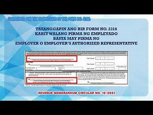 GUIDELINES FOR THE SUBMISSION OF BIR FORM NO 2316