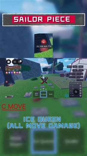 SAILOR PIECE - ICE QUEEN DAMAGE OF ALL MOVES #sailorpiece #roblox #gaming #best