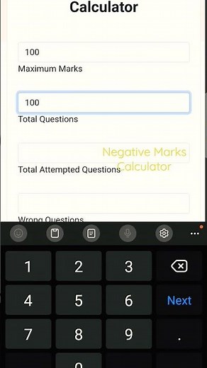 Negative Marking Calculator For UPSC & Other Various Exams #exams #negativemarkingcalculator