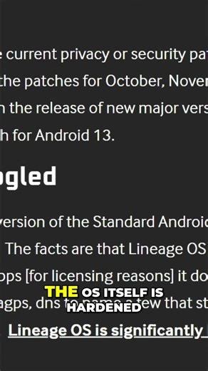 GrapheneOS vs. LineageOS: Privacy Explained Simply #shorts
