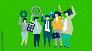 Watch as a group of people drives business growth. This animated video is perfect for captivating business presentations 4k Video