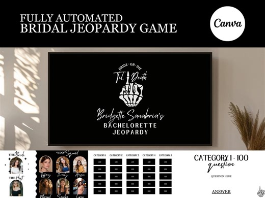 BACHELORETTE JEOPARDY Game Template Editable Bridal Jeopardy Template Bride or Die Til Death Bachelorette Party Game Bride or Die Bach Party - Etsy UK