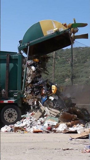 Front Load Garbage Truck Dumping at the Transfer Station #garbagetruck