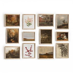 Vintage French Art Prints And Posters - French Kitchen Wall Decor. Vintage Art Wall Decor, Vintage Farmhouse Decor, Vintage Botanical Wall Art, Country Cottage Wall Art Set 12 (UNFRAMED)