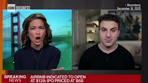 Watch: Airbnb founder stunned on live TV by stock price