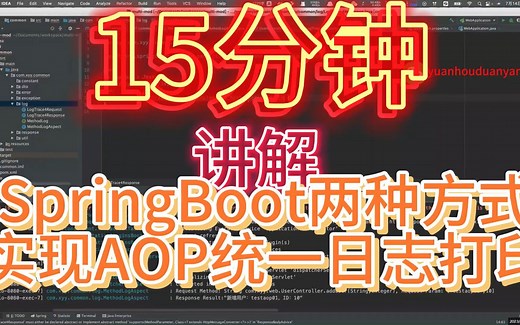 15分钟讲解 SpringBoot两种方式实现AOP统一日志打印
