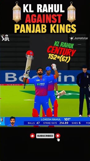 KL RAHUL 152* RUNS FROM 67 BALLS IPL 2026 in Game Changer 5 || #gaming #pbksvsdc #cricket #shorts