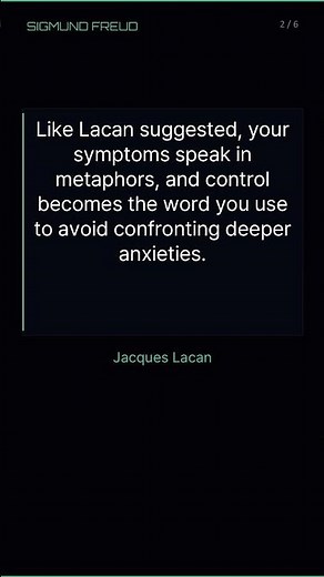 Jacques Lacan: Control is a linguistic structure we use to defend against the vulnerability that fre