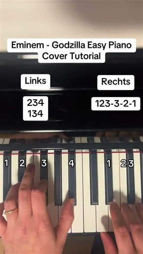 Eminem - Godzilla Easy Piano Cover Tutorial #piano #foryou #pianotutorial #musik #tutorial #pianocov