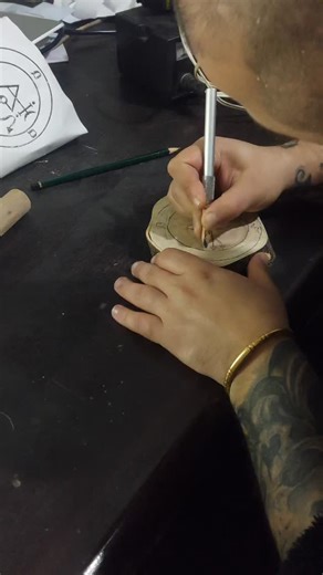 Time-lapse creation of the Samael Qliphothic Sigil, Pyrography on beech wood🔥 Available individually as an altar piece or as a complete Qliphoth set 🔱 #pyrography #satanicart #treeofdeath #blackmetal #blackmagic | AbyssKraft
