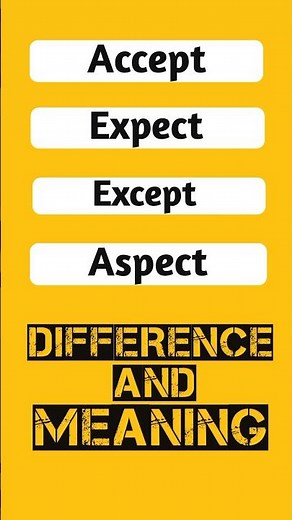 Accept, Expect, Except and Aspect | Difference | Hindi Meaning and Pronunciation |#english #shorts