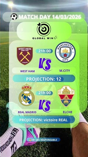 pronostics Football REAL VS ECHE et MANCHESTER CITY VS WEST HAM