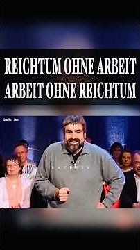 Arbeit schafft Werte. Andere kassieren sie #arbeit #rente #gesellschaft #lacroix #satire #kabarett