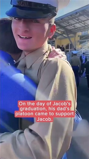 Young Marine surprised by his late father's platoon on graduation day | Militarykind #shorts